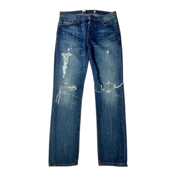 NWOT Gap 1969 Distressed Straight Leg Jeans Size 24 - Picture 4 of 12